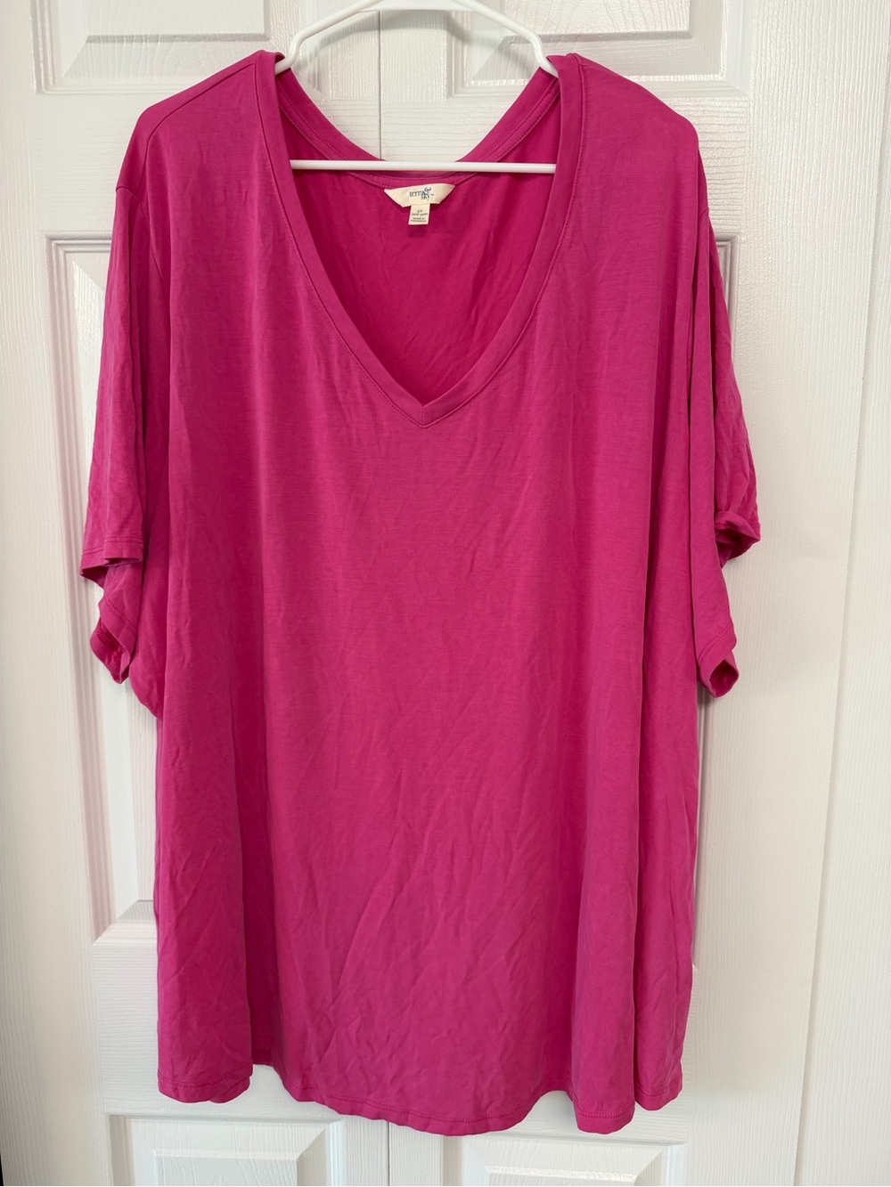 Terra & Sky V-Neck Short Sleeve Tee - Fuchsia